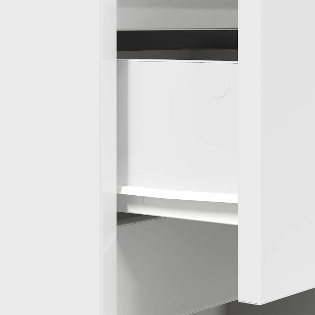 Bedside Cabinet with 3 Drawers White 39x35x65 cm